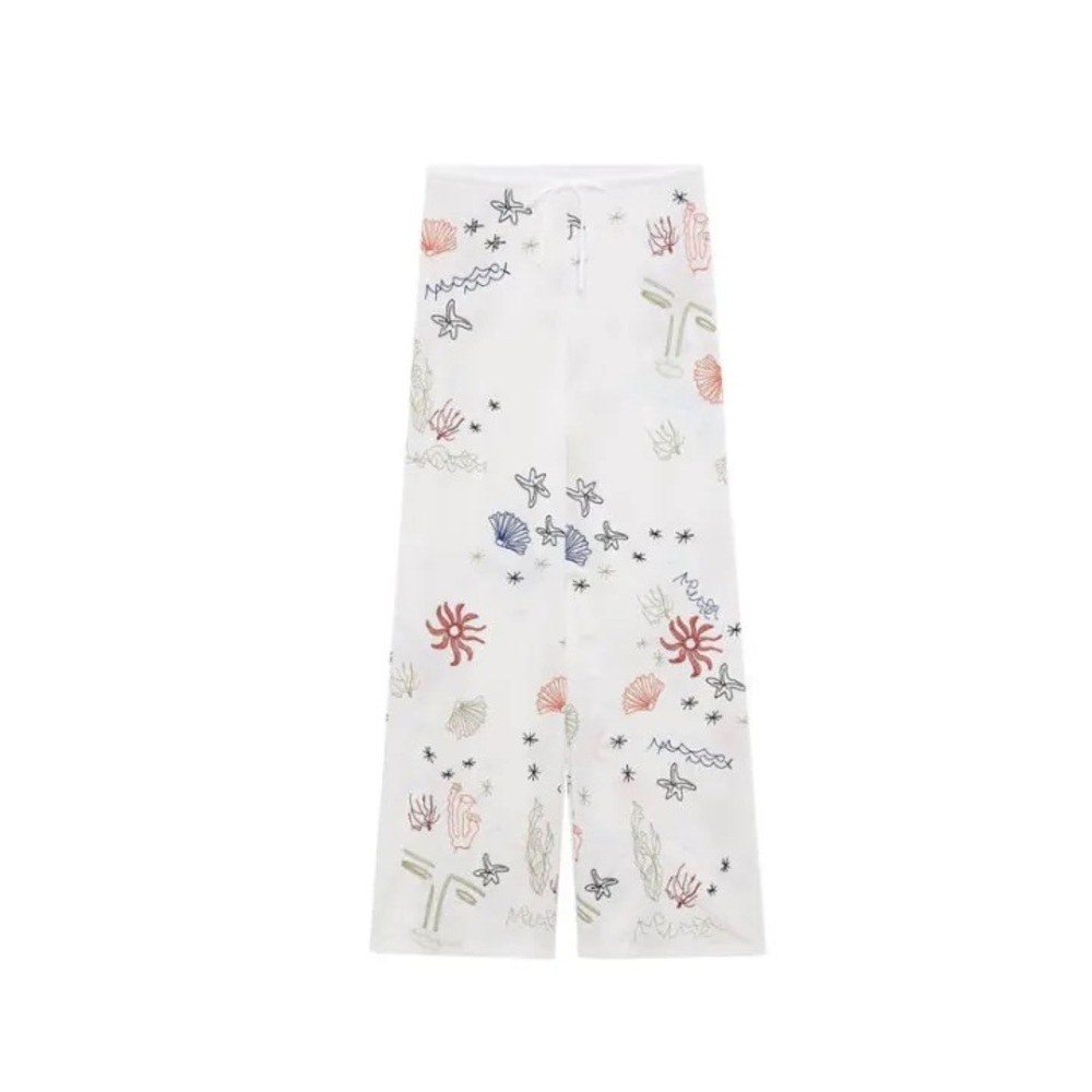 Zara Matching Set Embroidered Top and Bottom 2 Piece Set Size S and M Beach Pool - Picture 6 of 9